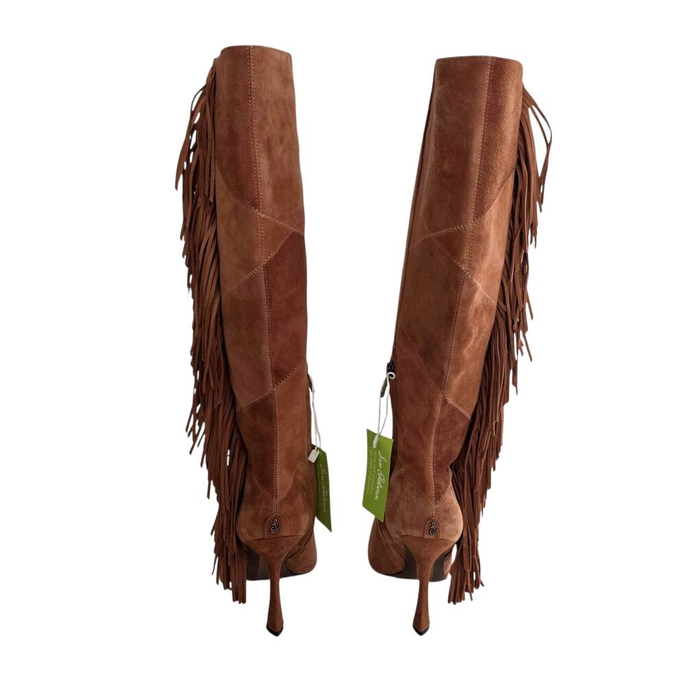 Sam Edelman Cognac Brown Patchwork Suede Leather … - image 6